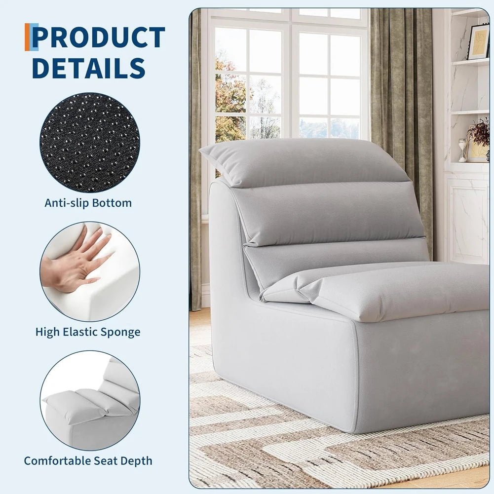 Bean Bag Chair for Adults, Lazy Floor Sofa with High-Resilience Foam, Non-Slip Base, Fireside Chair for Reading Gaming Living Ro