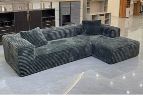 Vacuum Compression Sofa Corner Fabric Sofa Living Room Rabbit Plush Corduroy