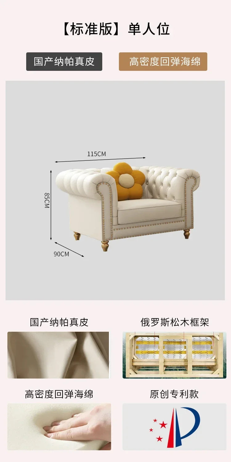 Designer Genuine Leather Sofas Fancy Living Room Lounge Floor Sofa Loveseat Modern Canape Salon De Luxe Apartment Furniture