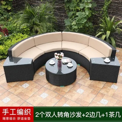 Outdoor round sofa combination rattan chair sofa