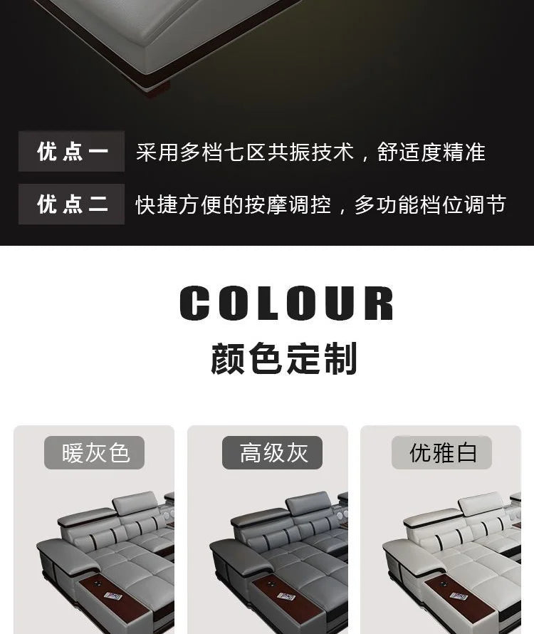 Multifunction Apartment Sofas Recliner Luxury Massage Comfortable Sofas Leather Electric Canape Salon De Luxe Home Furniture