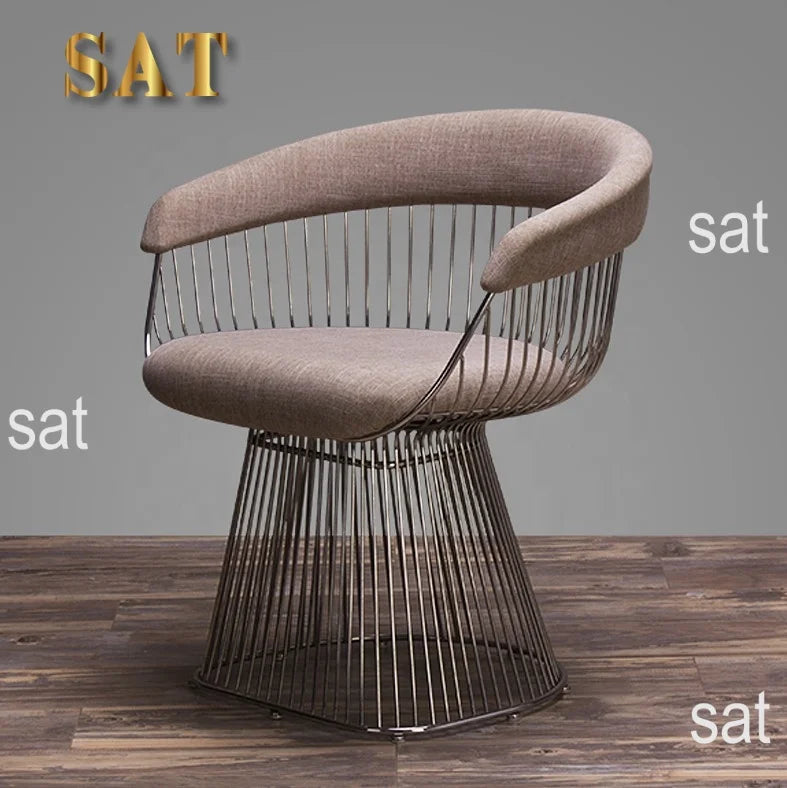 ForNordic Wrought Iron Home Single Chair Sofa Dining Chair pink Lounge Chair Can Be Customized Colors