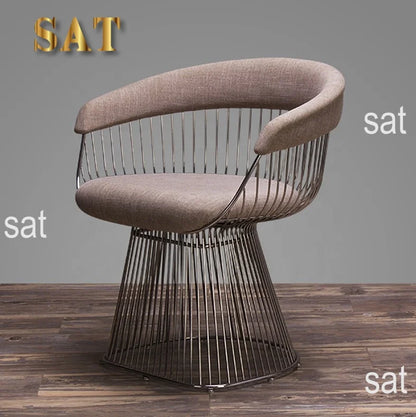 ForNordic Wrought Iron Home Single Chair Sofa Dining Chair pink Lounge Chair Can Be Customized Colors