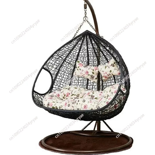Thickened rattan swing chair Outdoor swing set Strong swing chair frame with waterproof and UV protection