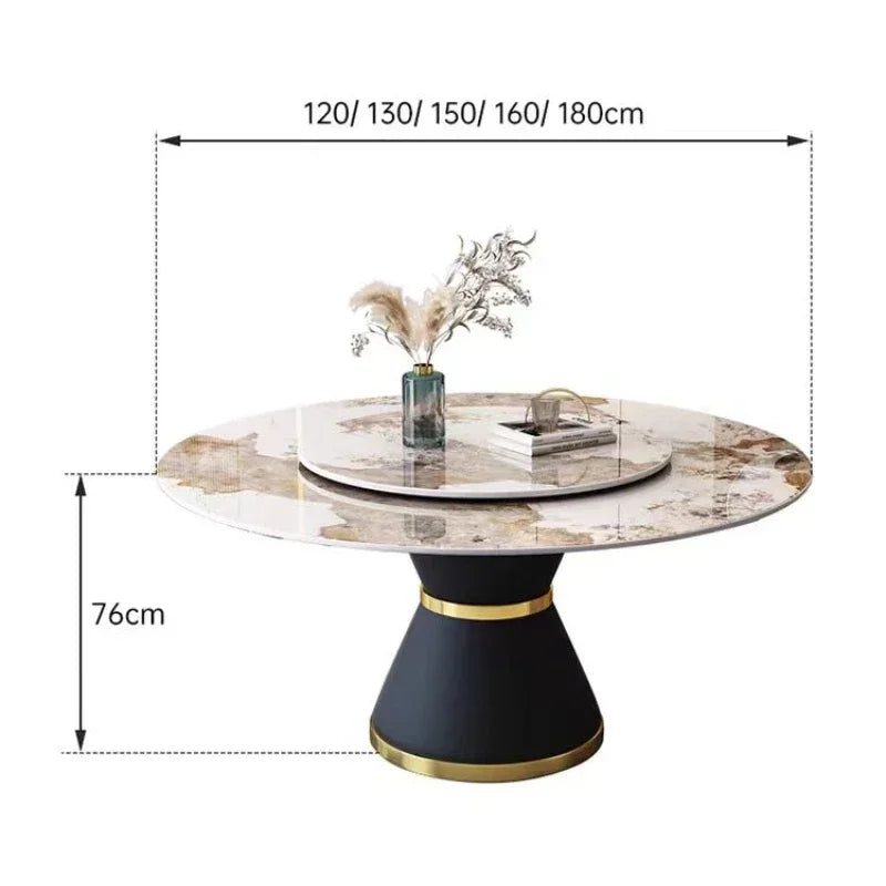 Round Sliding Table Luxury Table Stainless Steel Kitchen Islands Transparent Mesa Comedor Garden Furniture Sliding Dining Wash