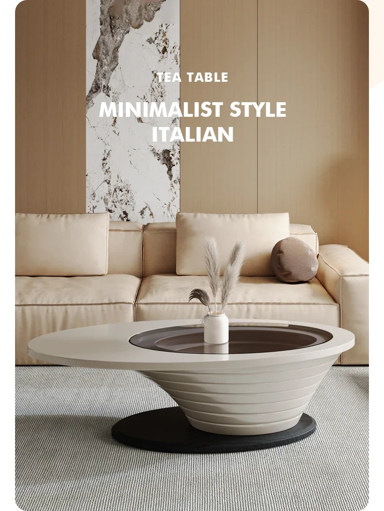 Table basse ronde design livres Table basse unique esthétique nordique