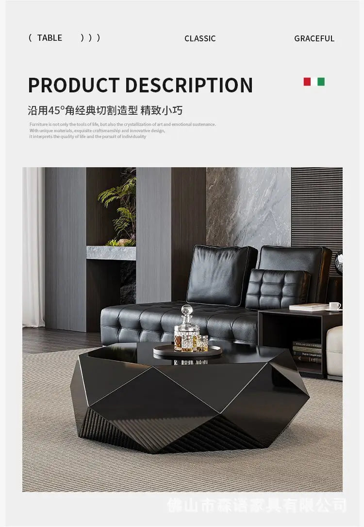 Modern Minimalist Luxury Diamond Stainless Steel Coffee Table Living Room Furniture Shaped  Center Table Tea Table Escritorios