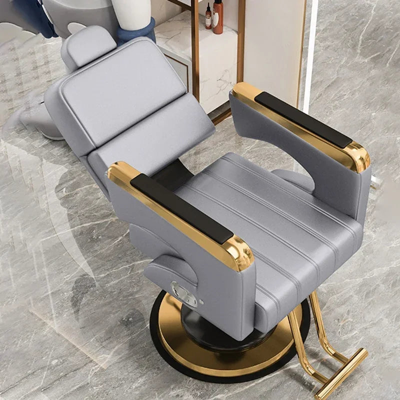 2025 Luxury Personalized Chair Barber Classic Hydraulic Reclining Release Salon Chair Leg Rest Professional Barberia Furniture