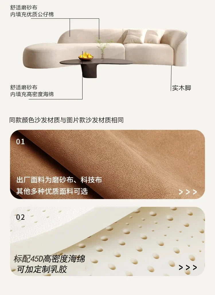 New arrive Cream Floor Living Room Sofas Curved Lounge Ergonomics Women Living Room Sofas White Minimalist Muebles Postmodern Fu