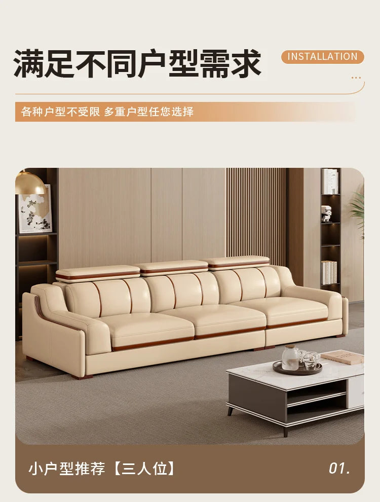 Interior Leather Design Living Room Sofa Storage Quality Comfortable Romantic Soft Leisure Multifunctional Sillon Cama Furniture