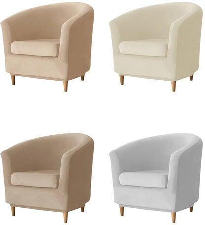 Velvet Sofa Cover Single Sofa Cover for Living Room Elastic Solid Color Armchair Slipcover for Bar Home Counter with Seat Covers