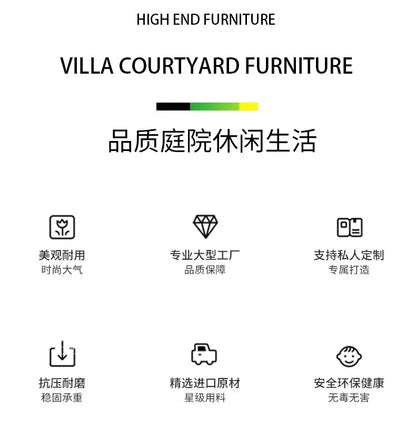 Outdoor Sofa Solid Wood Teak Rain proof and Sunscreen Courtyard Villa Outdoor Balcony Garden Soft Decoration Furniture