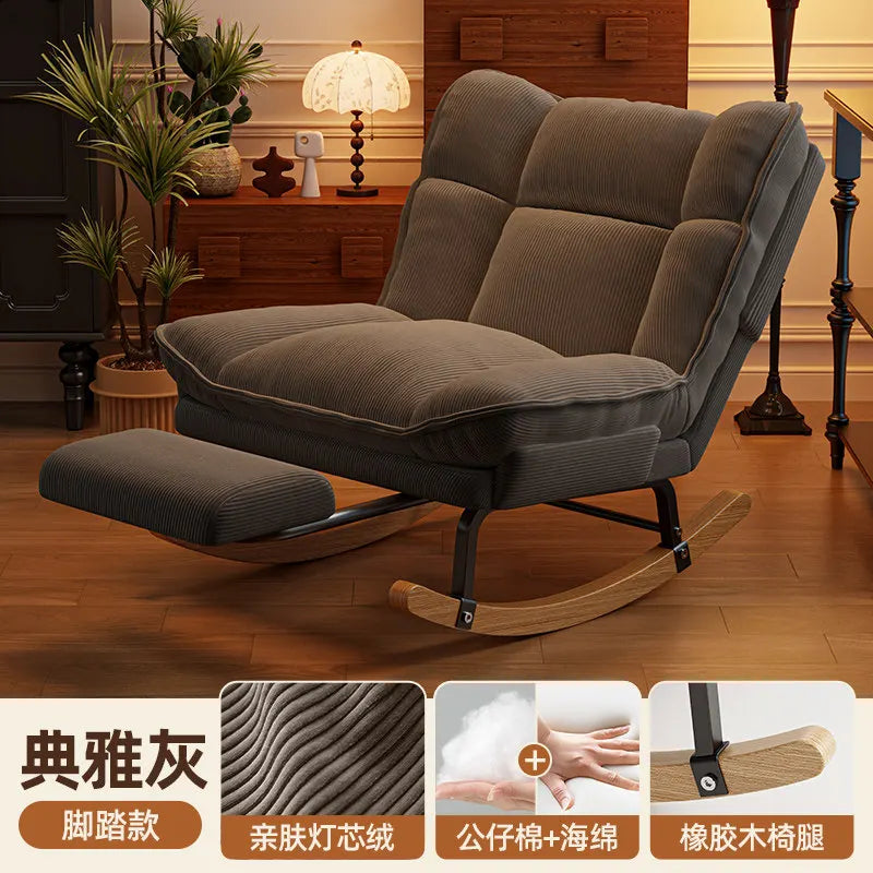 Rocking chair Reclining chair Adults can sleep and lie down Lunch break  New balcony Home leisure Lazy sofa
