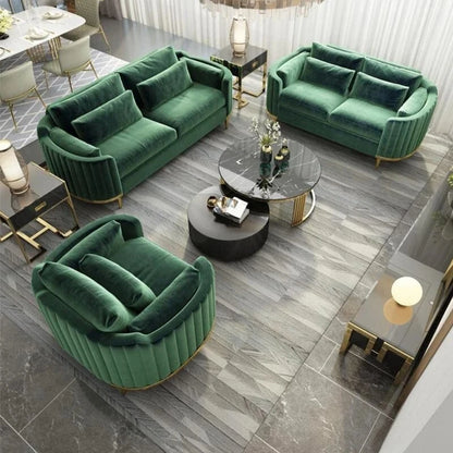 Modern Living Room Sofas Sets Sectional Couch Velvet Upholstered Loveseat Sofa 3 Pieces Italian Sectional Sofa Chair furniture
