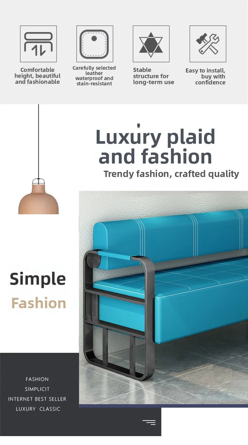Durable Barber shop sofa chair reception room sitting area long sofa chair thickened equal sofa