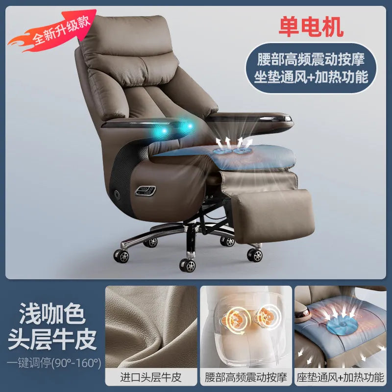 Smart Electric Executive Office Chair with Ventilation - Reclining Massage CEO Chair for Home Professional Use Furniture JT40