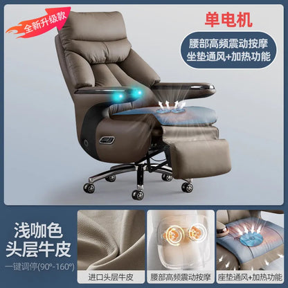 Smart Electric Executive Office Chair with Ventilation - Reclining Massage CEO Chair for Home Professional Use Furniture JT40