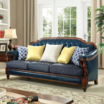 American sofa apartment small apartment living room sofa American solid wood