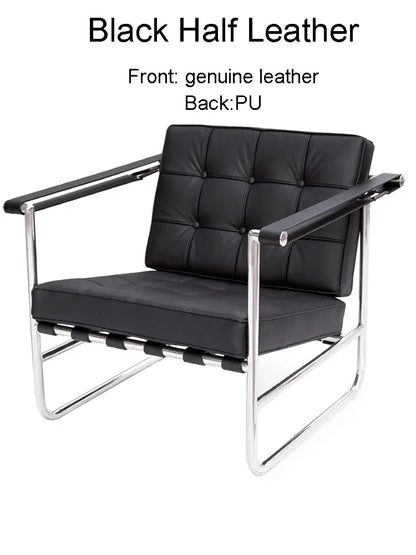 HE 113 Lounge Hans Singe Sofa Chair Leisure Chair Stainless Steel Leather PU for Living Room