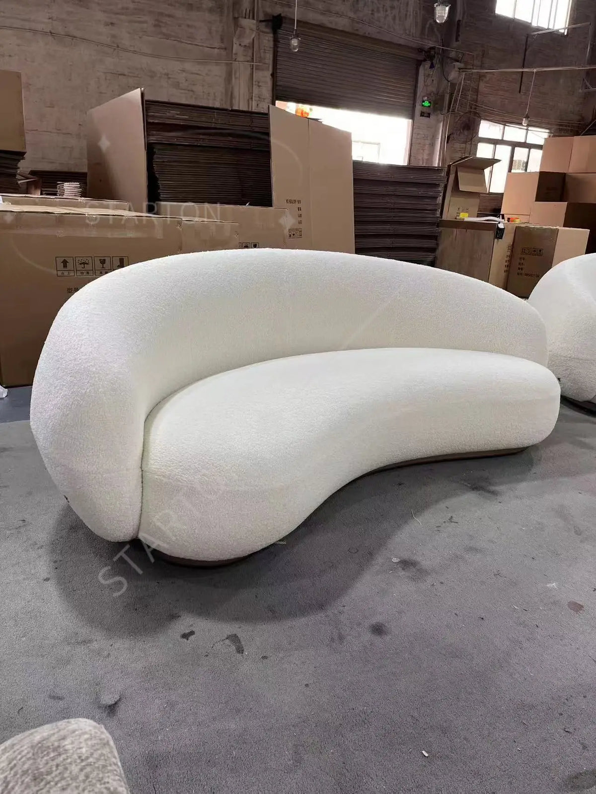 Designer Julep Sofa Sectional 3 Seater Sofa Luxury Modern White Lamb Wool Living Room Furniture