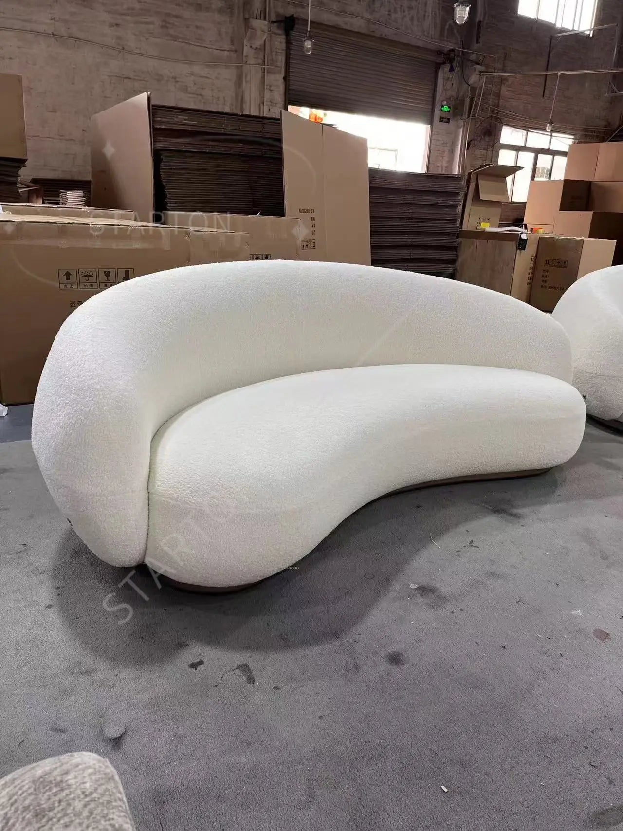 Designer Julep Sofa Sectional 3 Seater Sofa Luxury Modern White Lamb Wool Living Room Furniture
