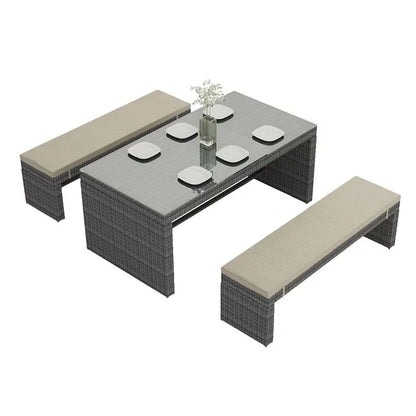 Outdoor rattan chair three-piece combination outdoor courtyard terrace table and chair wrought iron rattan leisure chair balcony