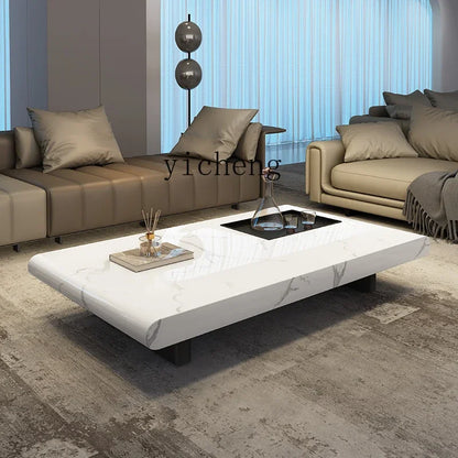 minimalist advanced sense modern simple living room household rectangular oval marble coffee table