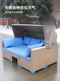 Outdoor sofa rattan chair combination courtyard leisure rattan with canopy outdoor garden terrace sun room balcony rattan sofa