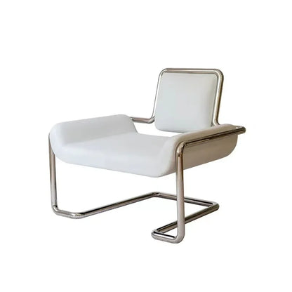 Nordic hardware leather bending chair simple living room balcony back chair