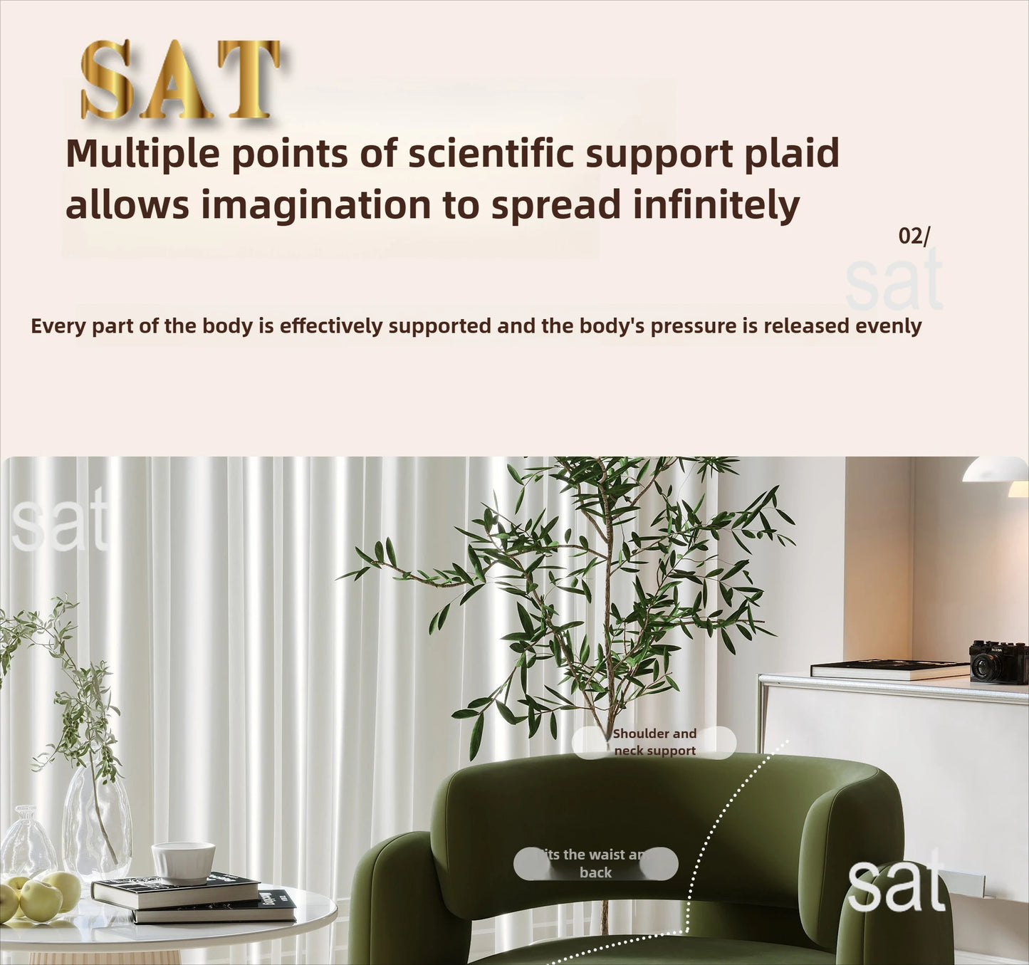 Cream Single Sofa Chair Balcony Light Luxury Chair Tea Table Combination Beauty Salon Rest Area Reception Negotiation Chair