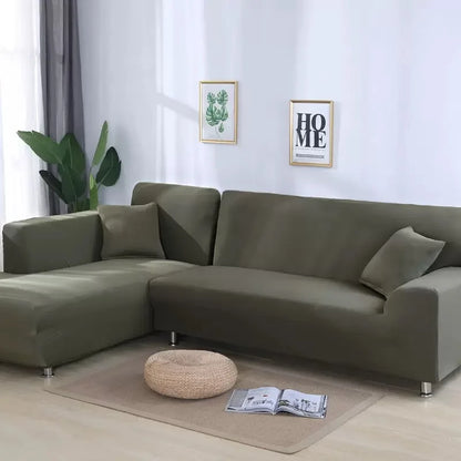 Elastic Solid Color Sofa Cover for Living Room All-inclusive Spandex Couch Cover Sectional Furniture Slipcover 1/2/3/4 Seater