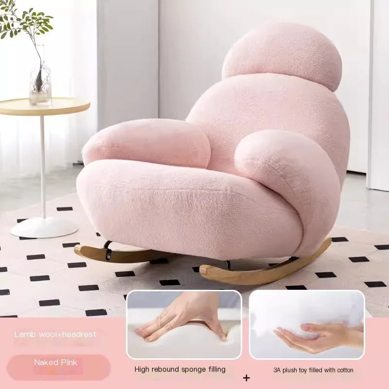 Nordic Modern Luxury Living Room Chairs Sofa  Rocking  Lounge Single Lazy Reclining Adult Bedroom Relax Magical Furniture