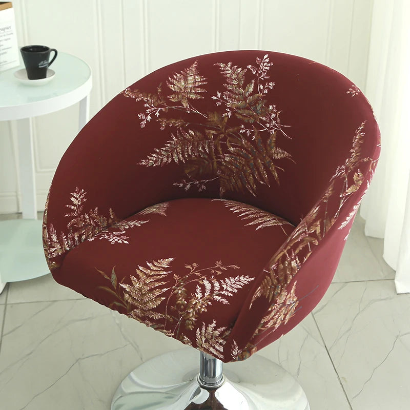 Semi-Circular Chair Cover Elastic Dining Chairs Slipcovers Accent Curved Chairs Dustproof Covers Armchair Seat Case Home Decor