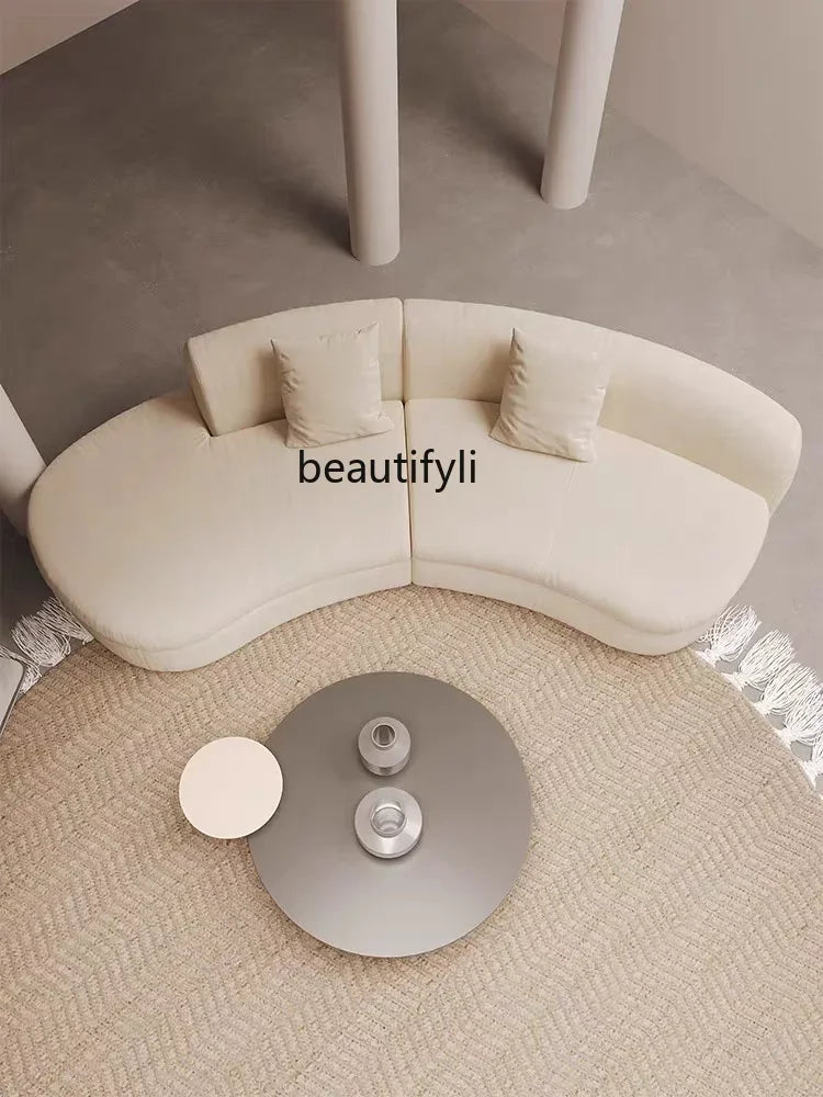 Semicircular curved sofa living room light luxury modern designer fabric sofa hotel B & B02A