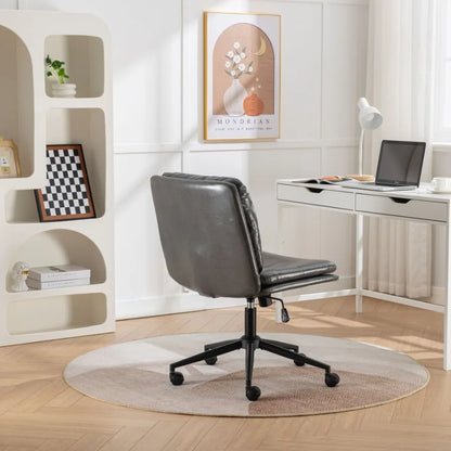 Bizerte Adjustable Swivel Criss-Cross Chair Wide Seat/ Office Chair/Vanity Chair Gray