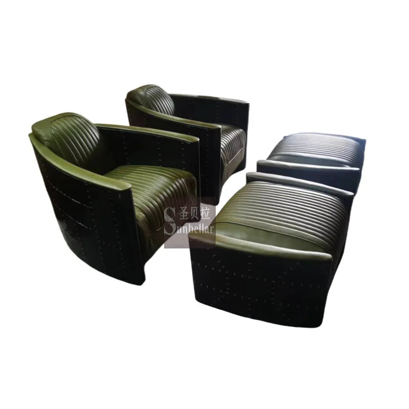 American retro industrial style casual sofa chair with pedal living room bedroom