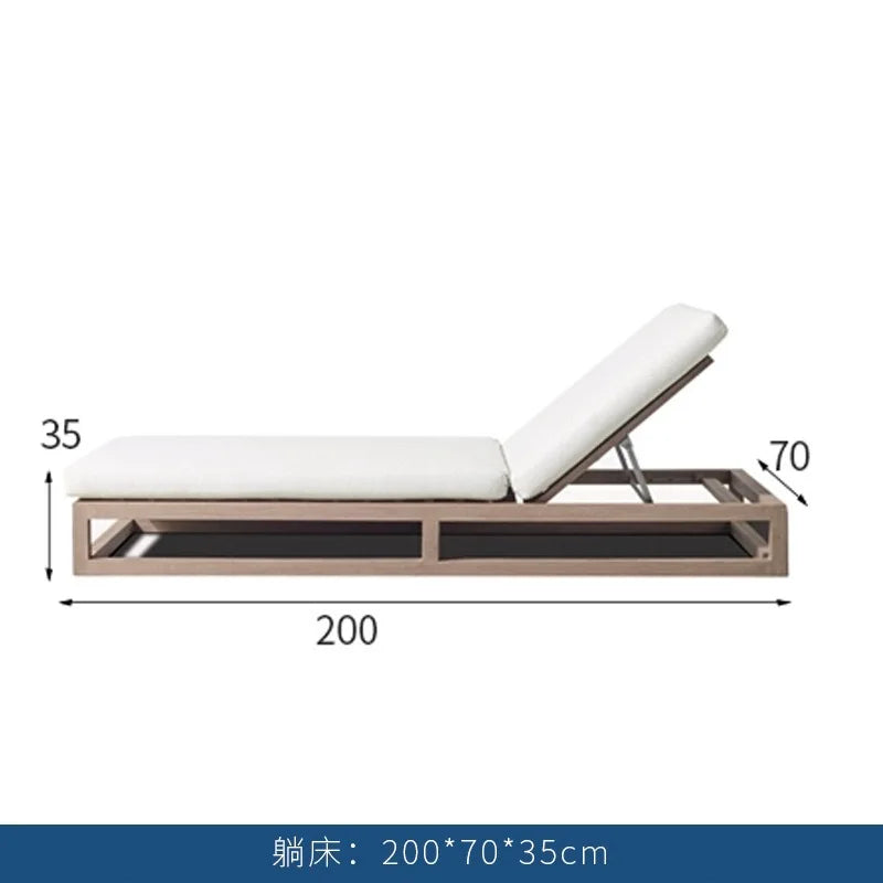 Villa courtyard sofa combination leisure hotel terrace waterproof sunscreen sofa outdoor terrace wood grain lacquer sofa