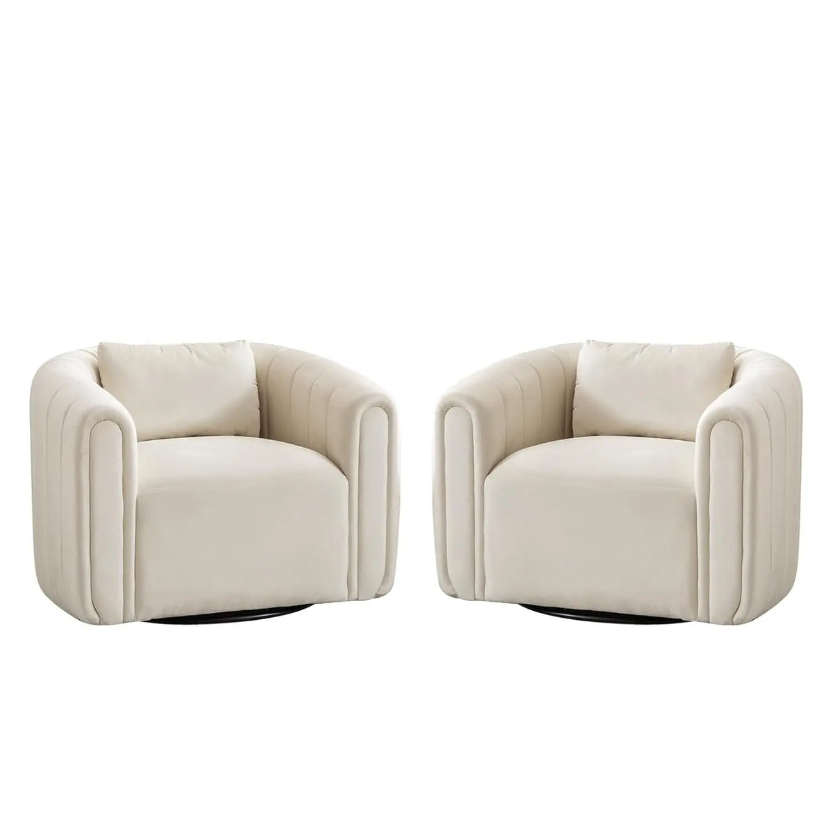 Swivel Barrel Chair Set of 2 with Plump Pillow, Comfy Round Armchair,, Customized
