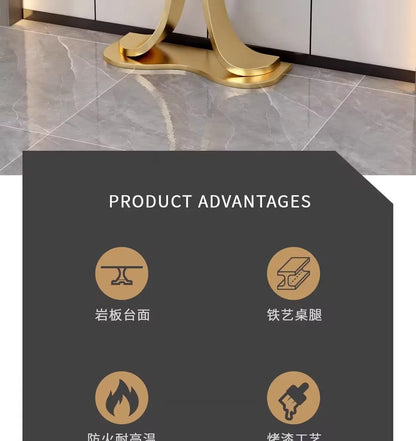 Light luxury entrance table New Chinese  table against the wall Living room Semicircular