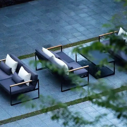 Outdoor aluminum alloy sofa waterproof and sun protection outdoor garden courtyard open-air furniture