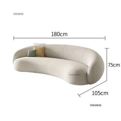 Nordic Curved Living Room Sofas Creative Fabric Cashew Lazy Sofa Reception Lounge Area Back Sofa Bed Home Living Room Furniture