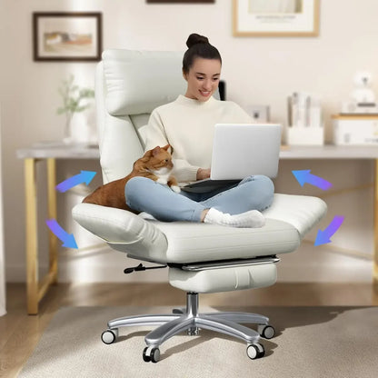 High Back Big And Tall Office Chair with Foot Rest Cross Legged Criss Cross Desk Chair Reversible with Arms for Comfortable