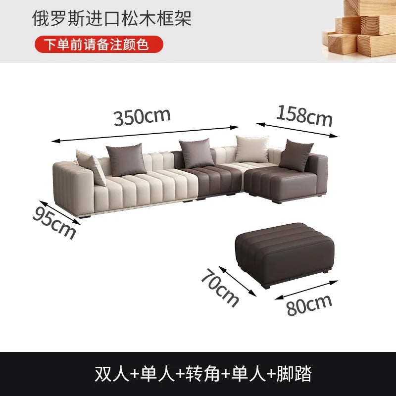 Floor Leather Living Room Sofas Couch Luxury Recliner Corner Pouf Living Room Sofas Lounge Bedroom Divano Postmodern Furniture