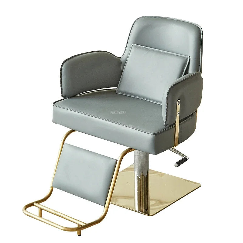 Simple Stainless Steel Barber Chairs Beauty Salon Chair Home Liftable Rotating Hairdressing Chair Professional Salon Furniture