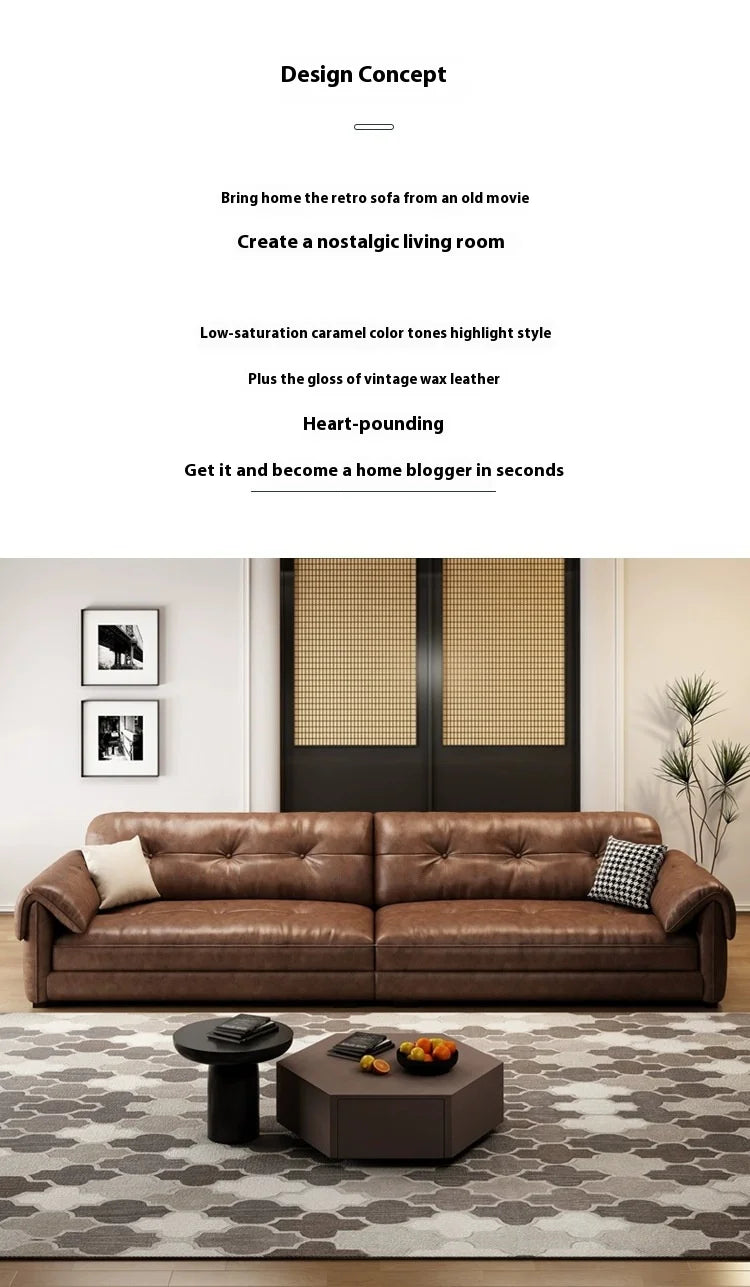 Minimalist Brown Sleep Sofa Faux Leather Designer Loveseat Lazy Sofa Couch Cloud Divano Da Soggiorno Living Room Furniture