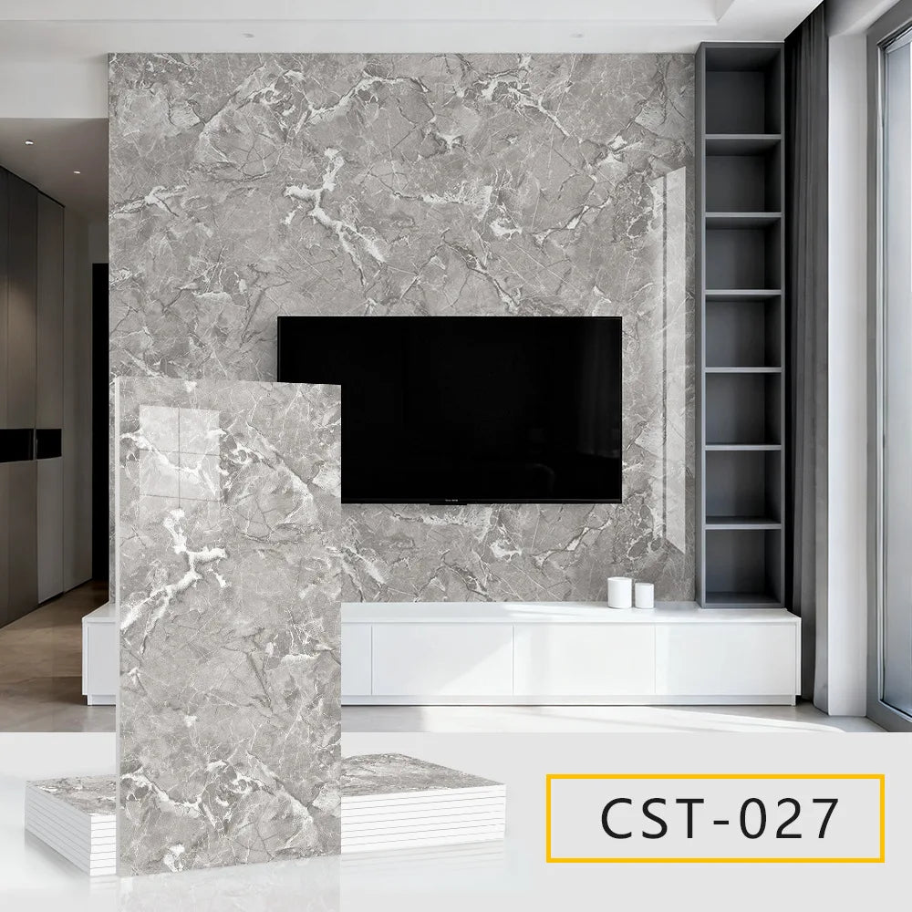 5pcs 30x60cm PVC Kitchen Backsplash Panel Marble Self-Adhesive Waterproof Oil Proof for Stove Cabinet Renovators