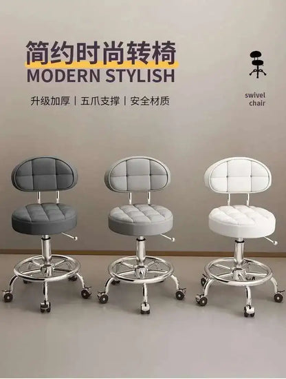 Aesthetic Hairdressing Chair Backrest Simple Rolling Rotating Barber Chair Portable Mocho Cadeira Barber Equipment MQ50BC