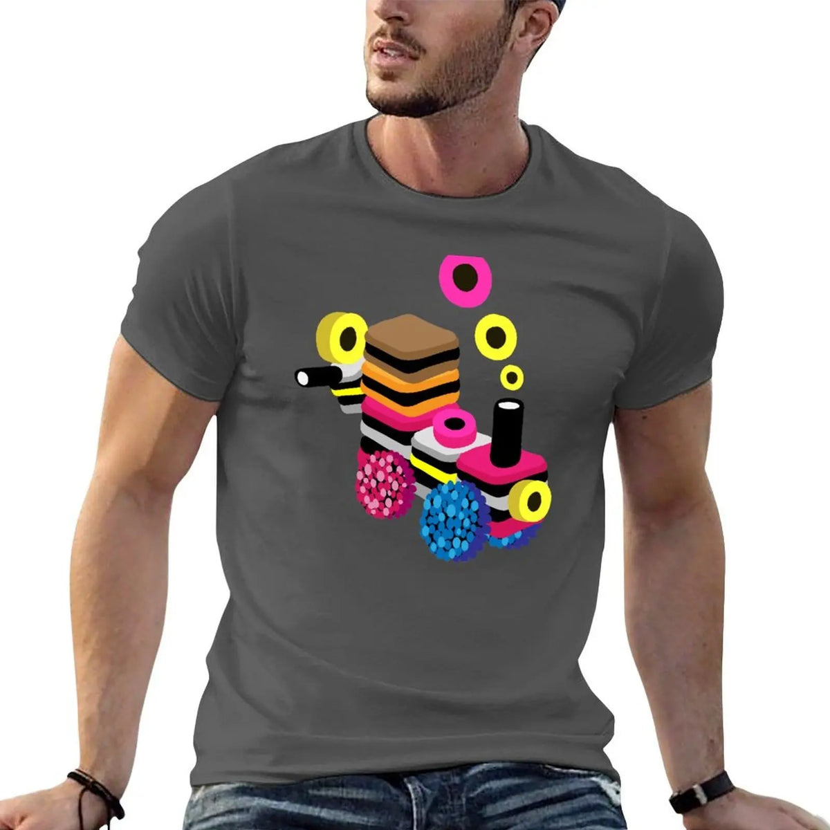 funny shirts t quality cotton t T-Shirt Allsorts man Train Liquorice high shirts