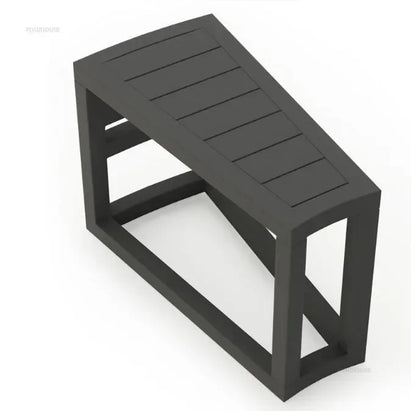 Outdoor Waterproof Garden Sofas Sun Protection Curved Outdoor Sofa Aluminum Alloy Courtyard Villa Reception Sofa Coffee Table L