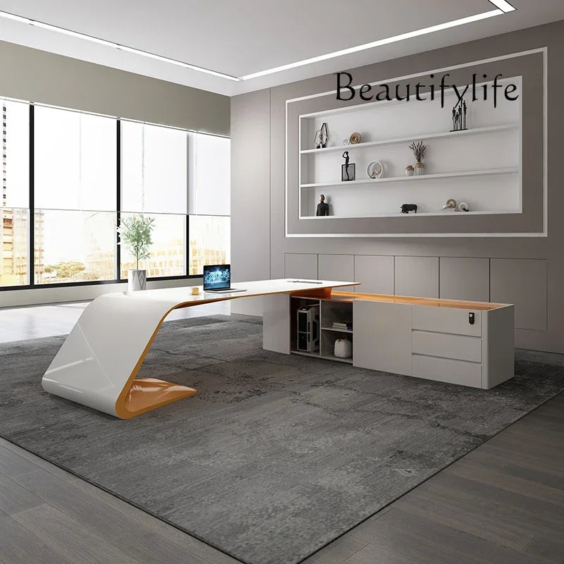 a Boss desk simple modern fashion manager desk large desk white paint boss table